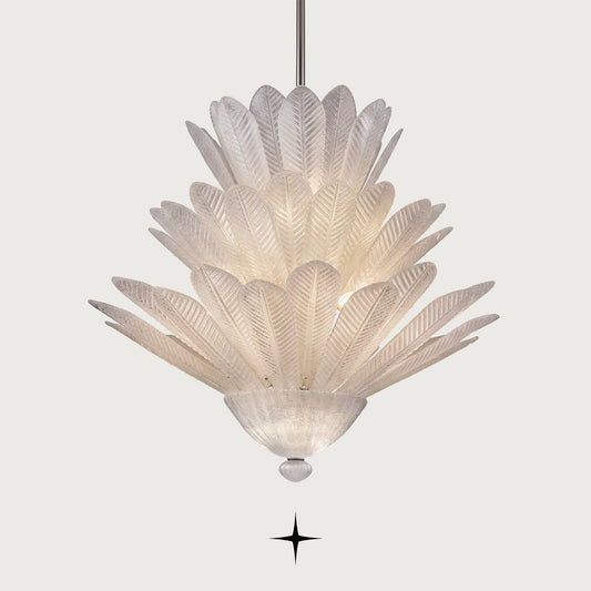 Lavish Mythic flower glass pendant chandelier on black background