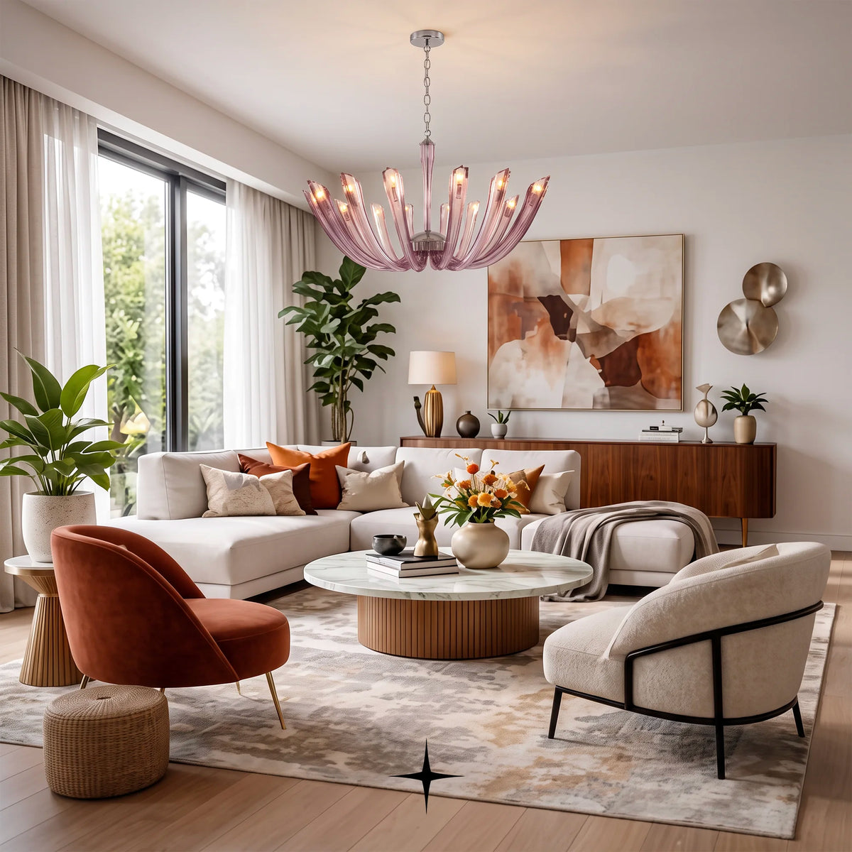 Lavish Sienna Chandelier featuring chic elongated crystal arms in a stunning luxury finish
