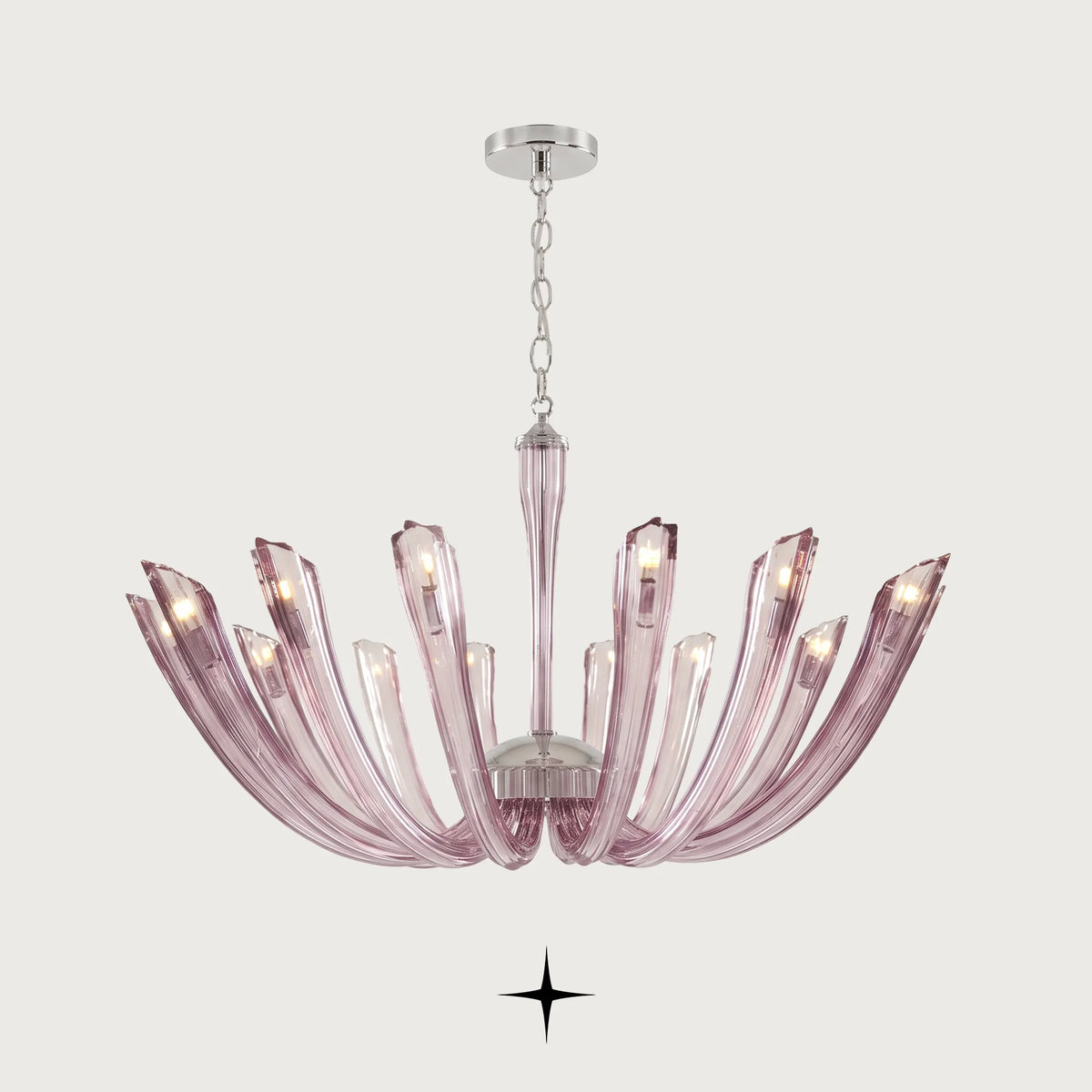 Lavish Sienna Chandelier featuring chic elongated crystal arms in a stunning luxury finish
