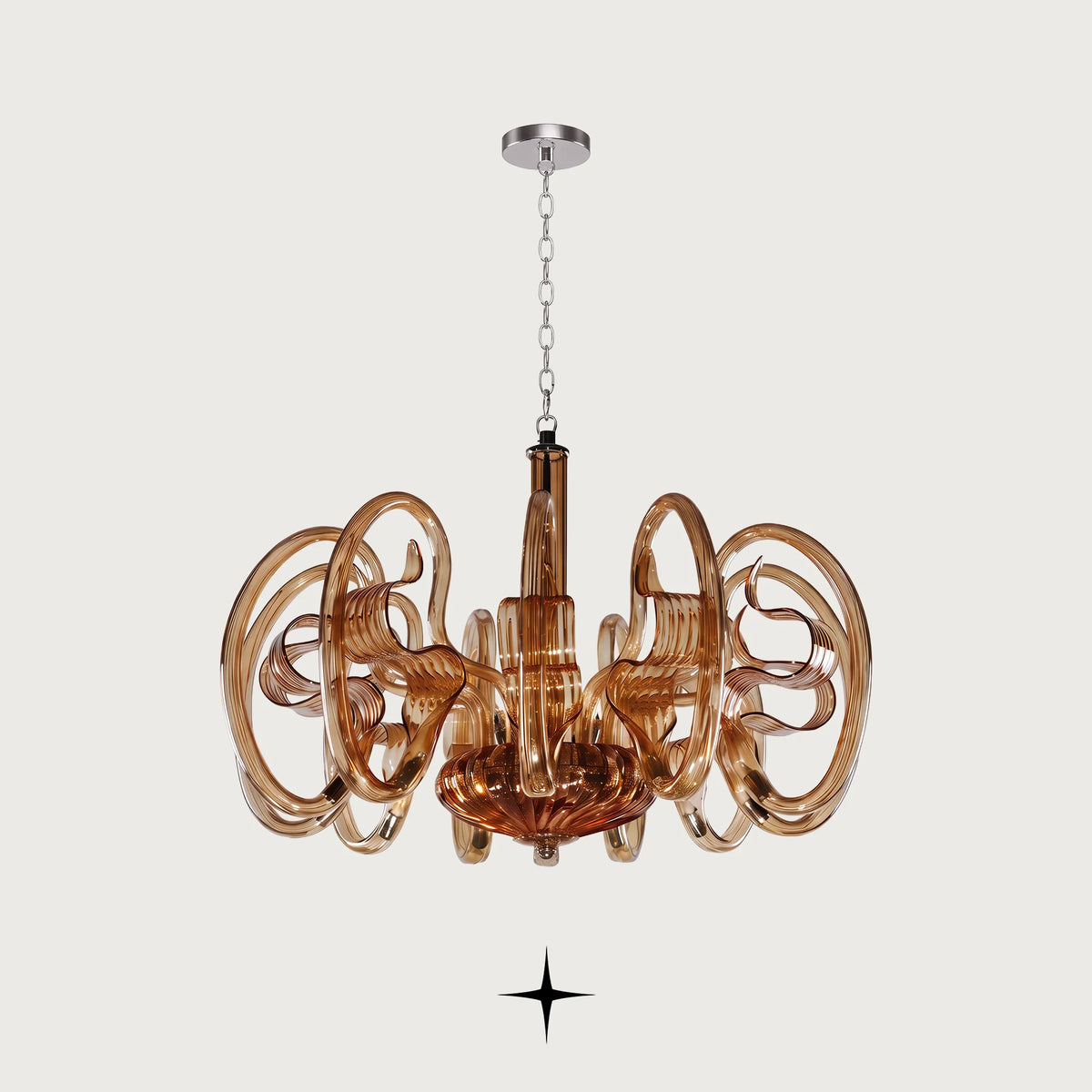 Lillian Chandelier featuring chic crystal elements in a warm honey hue and timeless design
