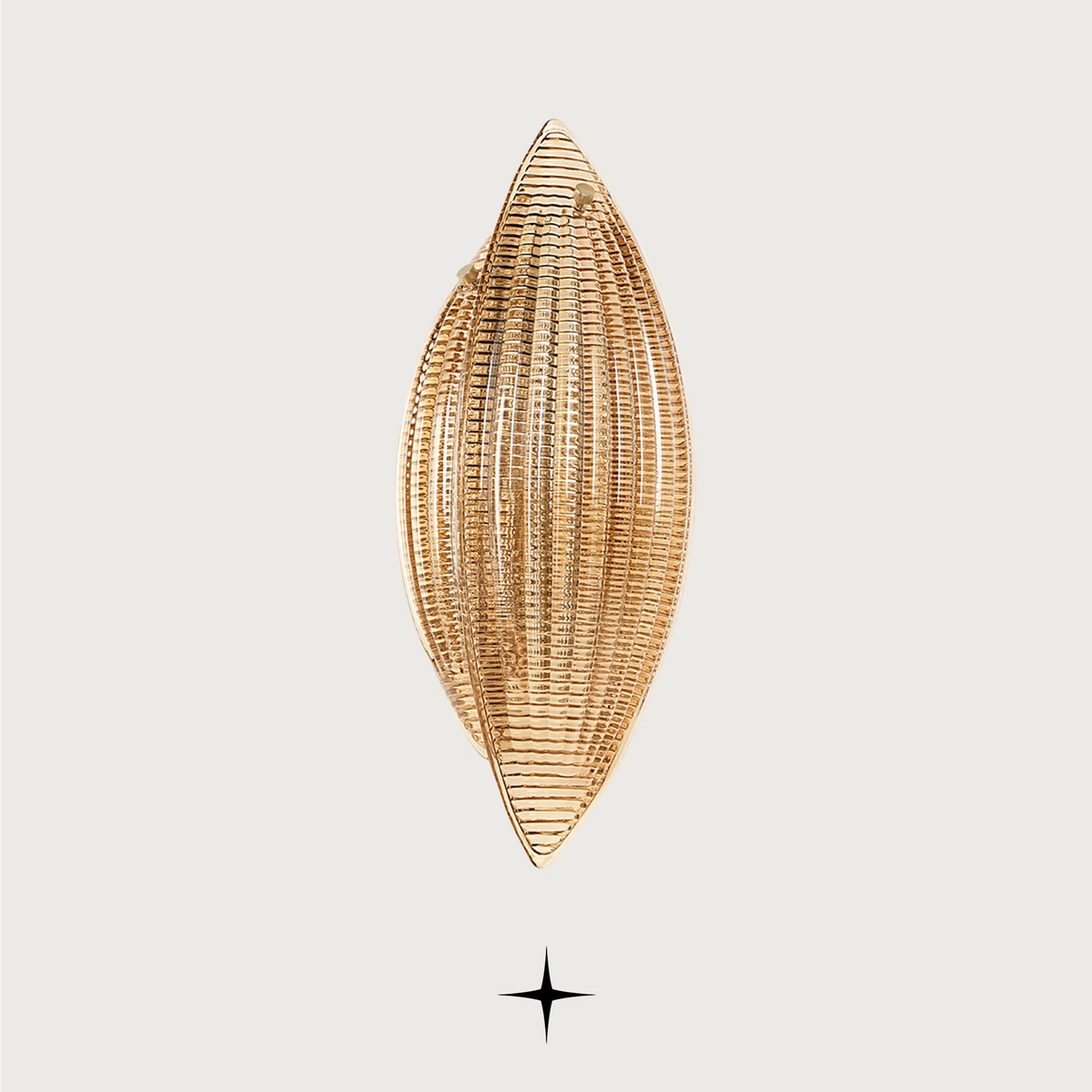 Lotus Wall light fixture featuring shimmering amber crystal leaves and a luxurious golden structure.
