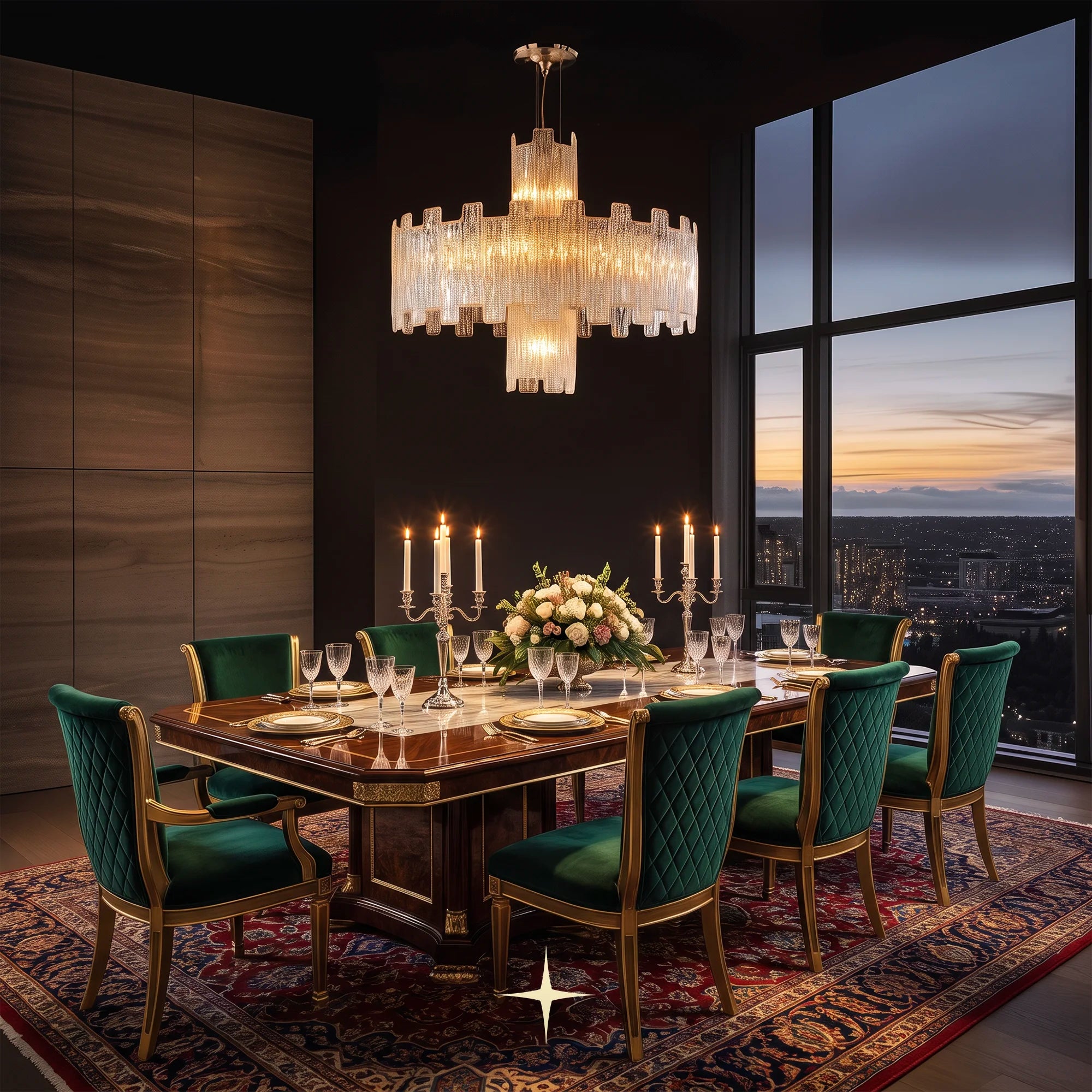 Paloma Modern Murano Glass Chandelier