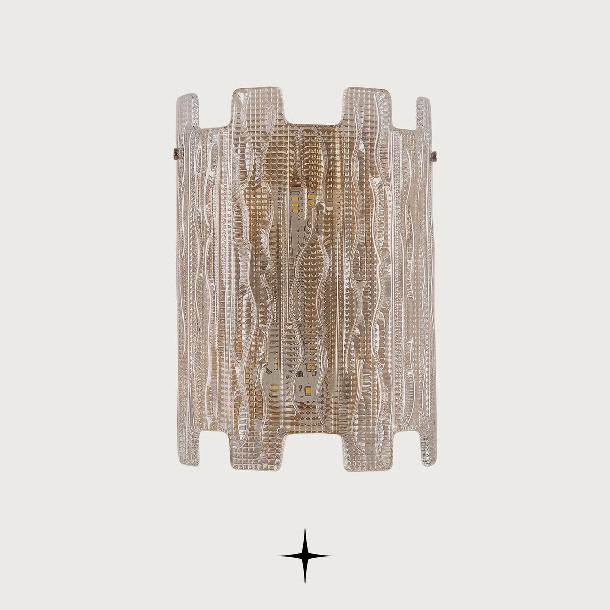 Paloma Murano style textured glass wall sconce on a light grey background