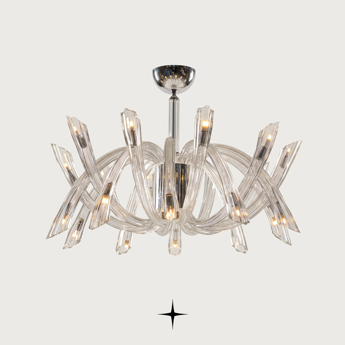 Sierra Chandelier featuring post-modern crystal design in striking colors from the Ice Age Collection
