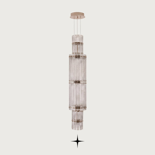 Two Level Chime Rock-Crystal Glass Chandelier