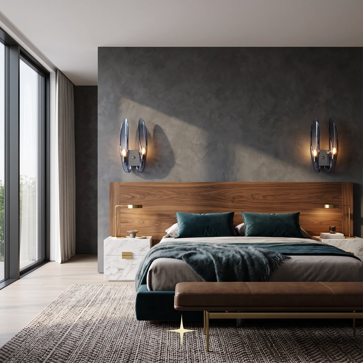 Whistler two-bulb wall light fixture featuring elegant crystal design and sophisticated charm.
