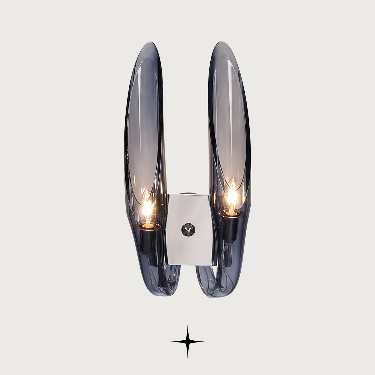 Whistler two-bulb wall light fixture featuring elegant crystal design and sophisticated charm.
